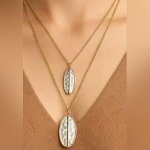Romolo Gold and Silver Double Pendant Necklace